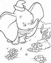 coloriage la souris donne la plume a dumbo